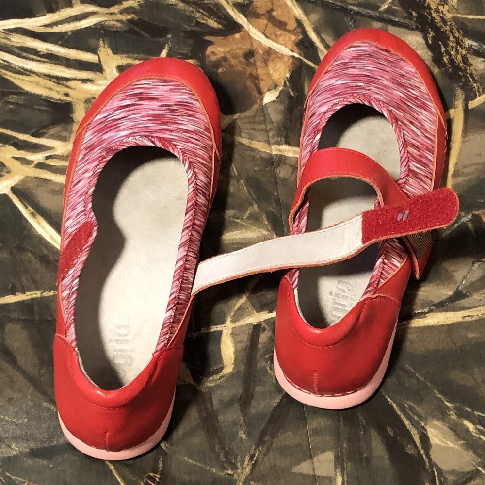 Alegria Gem 623 Red Pink Marled Leather Mary Jane Comfort Shoes Womens 39 - Picture 6 of 8